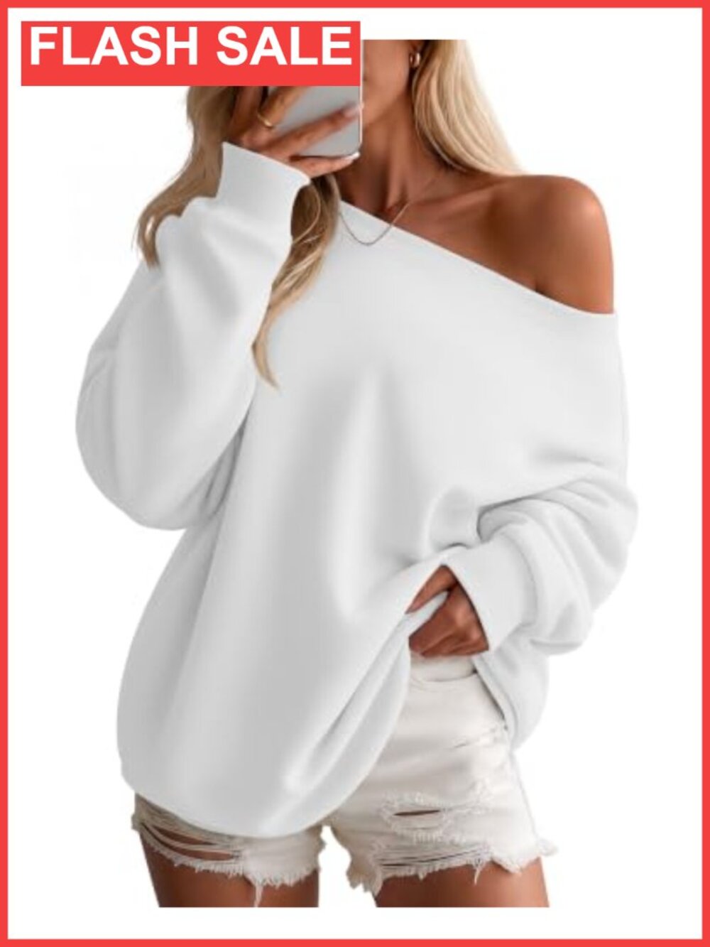 Off Shoulder Sweatshirt 100% Polyester French Terry Pullover